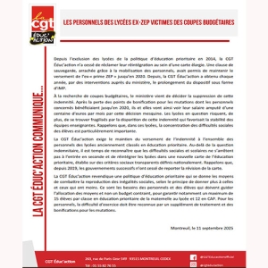 Les personnels des lycées ex-ZEP victimes des coupes budgétaires