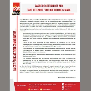 Cadre de gestion des AEd, tant attendre pour que rien ne change