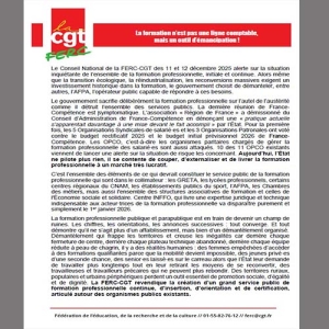 La formation n’est pas une ligne comptable, mais un outil d’émancipation !