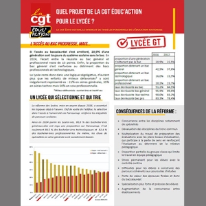 Quel projet de la CGT éduc’action  pour le lycée ?