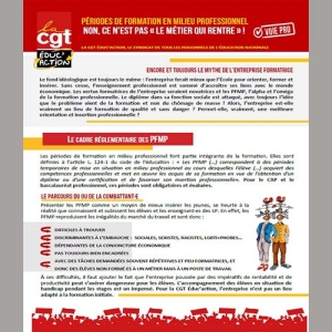 Périodes de formation en milieu professionnel Non, ce n’est pas « le métier qui rentre » !