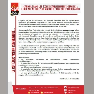 Canicule dans les écoles-établissements-services : l’urgence ne doit plus masquer l’absence d’anticipation
