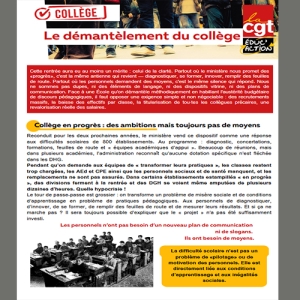 Le démantèlement du collège